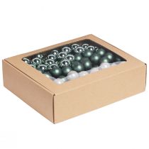 Artículo Bolas de vidrio sobre alambre verde nácar gris Ø25mm 140 piezas
