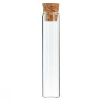Tubo de ensayo tubos de vidrio decorativos corchos mini jarrones H13cm