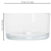 Artículo Bol de cristal transparente, pequeño, ideal para decoraciones de cristal versátiles, flores, suculentas y velas, 13 cm.