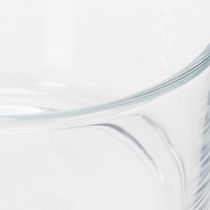 Artículo Bol de cristal transparente, pequeño, ideal para decoraciones de cristal versátiles, flores, suculentas y velas, 13 cm.