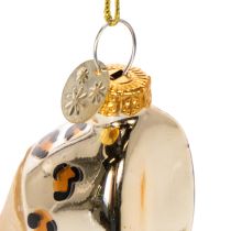 Artículo Adorno de zapato de cristal con estampado de leopardo para árbol de Navidad, 13 cm, 2 unidades.