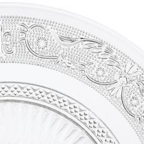 Artículo Plato de cristal con pie Cuenco de cristal plano con estampado transparente Ø25cm