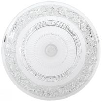 Artículo Plato de cristal con pie Cuenco de cristal plano con estampado transparente Ø25cm