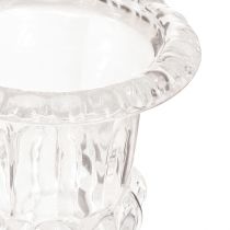 Artículo Jarrón de cristal pequeño con pie transparente retro Ø11cm H14cm