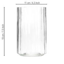 Artículo Jarrón con estructura rayada única, diseño moderno, 19cm