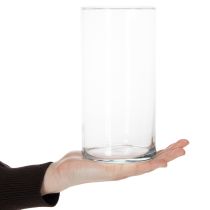 Artículo Jarrón alto de cristal, sencillo cilindro de cristal que puede usarse como florero o elemento decorativo, 20 cm.