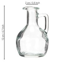Artículo Mini jarrón/jarra de agua con asa para la mesa del comedor de casa, decorativo y funcional, 12cm, 6 piezas