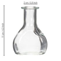 Artículo Mini jarrones de cristal para decoración de mesa moderna y acentos elegantes, 11 cm, 6 piezas