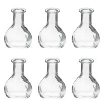 Artículo Mini jarrones de cristal para decoración de mesa moderna y acentos elegantes, 11 cm, 6 piezas
