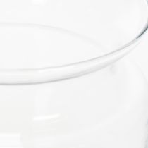 Artículo Jarrón de cristal transparente, jarrón decorativo de cristal con borde, para portavelas o florero, 15 cm.