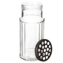 Artículo Botella de vidrio en una cesta de metal, ideal como elemento decorativo en el salón, 20 cm.