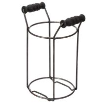 Artículo Botella de vidrio en una cesta de metal, ideal como elemento decorativo en el salón, 20 cm.