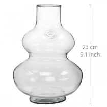 Artículo Florero de vidrio florero redondo florero decorativo vidrio transparente Ø16cm H23cm