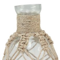 Artículo Jarrón de cristal macramé yute natural verano marítimo Ø11cm H19,5cm