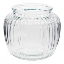 Artículo Florero de vidrio florero acanalado vidrio Ø14cm H13cm 2ud