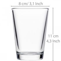 Artículo Jarrón de cristal transparente Ø8cm H11cm para decoración de mesa