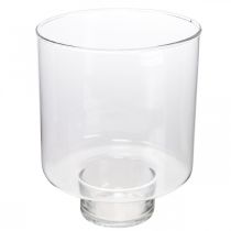 Jarrón de cristal con pie ROY farol decoración de cristal Ø16cm H20cm