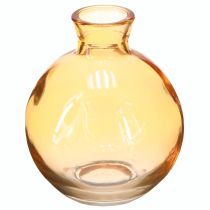 Artículo Jarrones de cristal bulbosos mini jarrones decorativos naranja Ø7,5cm H9cm 6 uds