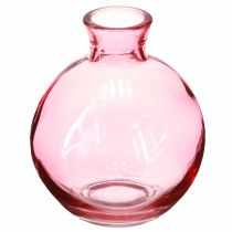 Artículo Jarrones de cristal bulbosos rosas retro mini jarrones Ø7,5cm H9cm 6 uds