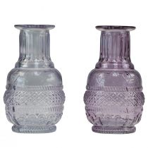Artículo Jarrones de vidrio mini jarrones violeta claro estilo retro violeta H13cm 2 piezas