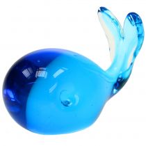 Ballena de cristal azul L12cm