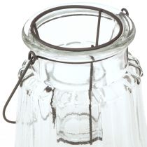 Artículo Farol de cristal con mango de cristal transparente Ø14cm H18cm