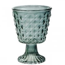 Copa de vidrio con pie, farol de vidrio Ø11cm H15.5cm