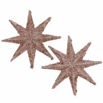 Artículo Estrella glitter oro rosa 10cm 12pcs