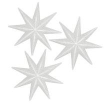 Artículo Estrella de purpurina blanca 10cm 12pcs