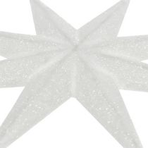 Artículo Estrella de purpurina blanca 10cm 12pcs