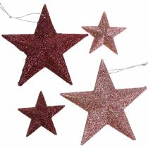 Artículo Estrella purpurina rosa mix 9,5/5cm 18 piezas