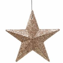 Artículo Mezcla de estrellas doradas brillantes 9,5/5cm 18 piezas