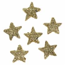 Artículo Estrellas brillo dorado 1.5cm 144pcs