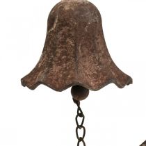 Campana decorativa Campana de metal antigua decoración de metal aspecto óxido Al. 53 cm