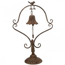 Artículo Campana decorativa Campana de metal antigua decoración de metal aspecto óxido Al. 53 cm