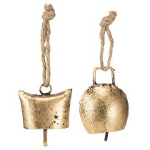 Artículo Campanas adornos árbol navidad metal vintage dorado 5 cm 8 piezas