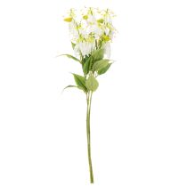 Artículo Flor artificial de gloriosa, blanca y amarilla, elegante rama florida para decoración, 80 cm, 3 piezas.