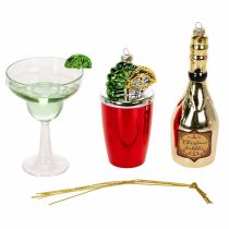 Artículo Mini adornos de cóctel para colgar en el árbol de Navidad, 14 cm, 6 unidades