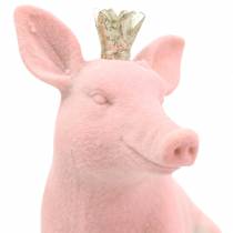 Conjunto de figuras decorativas cerdo de la suerte con corona dorada 12 × 7 × 13cm / 9.2 × 5.5 × 10cm 2pcs