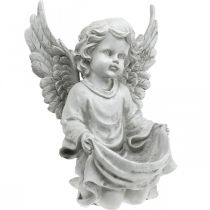 Ángel de la tumba Figura de ángel Baño de pájaros Decoración de tumba H26cm