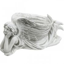 Ángel de tumba con cuenco para plantas Ángel de baño para pájaros tumbado 39×18×18cm