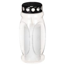 Artículo Farol para vela funeraria con tapa negra, 23 cm.