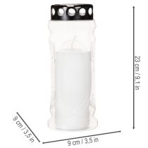Artículo Farol para vela funeraria con tapa negra, 23 cm.