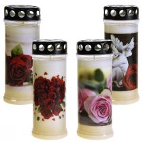 Artículo Velas funerarias, luz de aceite, velas de luto, motivo Ø7,5 cm, H20,5 cm, 6 piezas
