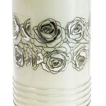 Artículo Velas graves rosas luz de luto blanca Ø7cm H23,5cm 100h 2ud