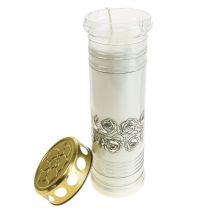 Artículo Velas graves rosas luz de luto blanca Ø7cm H23,5cm 100h 2ud