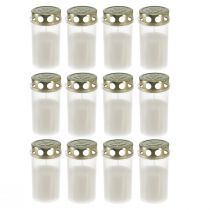 Artículo Velas funerarias oro blanco Ø5,5cm H11,5cm 24 horas 12 piezas