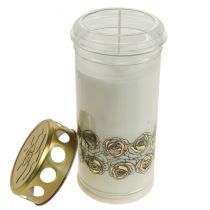 Artículo Velas graves rosas blancas luz de luto luz conmemorativa Ø7cm H18cm 90h 2ud
