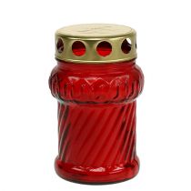 Artículo Vela de cristal roja para vela de tumba, Ø7cm, H13cm, 8 unidades