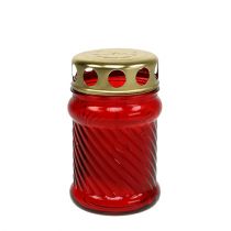Artículo Velas para tumba de cristal rojo Ø6cm H11cm 12 uds
